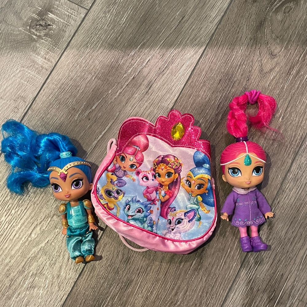 Shimmer Shine dolls and purse